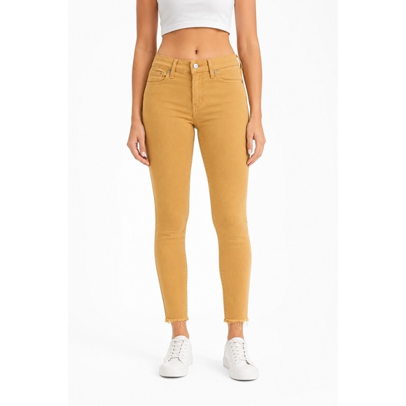 GAP Denim - GAP Denim Legging Jeans Mustard Yellow Raw Hem Skinny Mid Rise 2/26R Regular